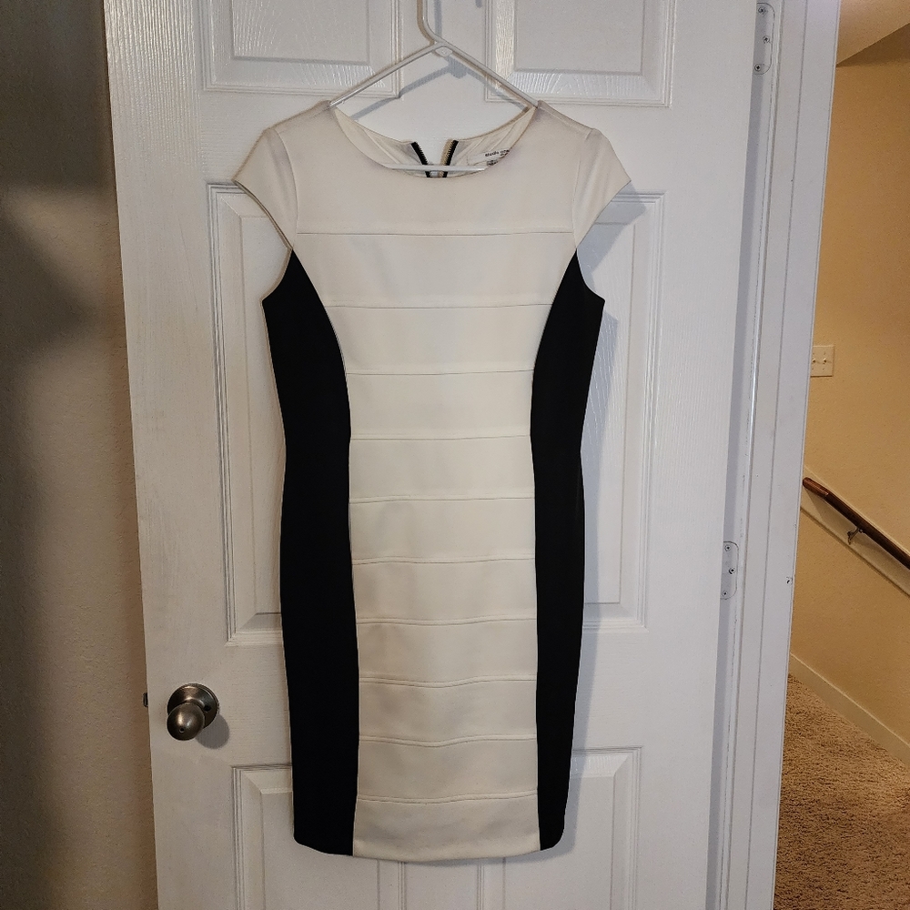 Cream and Black Dress